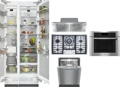 6 Piece Package Includes Refrigerator, Freezer, Cooktop, Wall Oven, Hood And Dishwasher