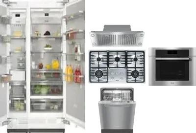 6 Piece Package Includes Refrigerator, Freezer, Cooktop, Wall Oven, Hood And Dishwasher