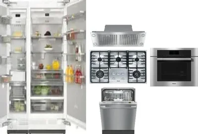6 Piece Package Includes Refrigerator, Freezer, Cooktop, Wall Oven, Hood And Dishwasher
