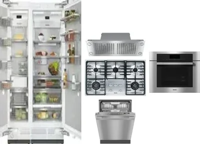 6 Piece Package Includes Refrigerator, Freezer, Cooktop, Wall Oven, Hood And Dishwasher