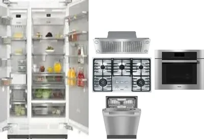 6 Piece Package Includes Refrigerator, Freezer, Cooktop, Wall Oven, Hood And Dishwasher