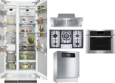 6 Piece Package Includes Refrigerator, Freezer, Cooktop, Wall Oven, Hood And Dishwasher