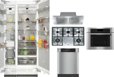 6 Piece Package Includes Refrigerator, Freezer, Cooktop, Wall Oven, Hood And Dishwasher