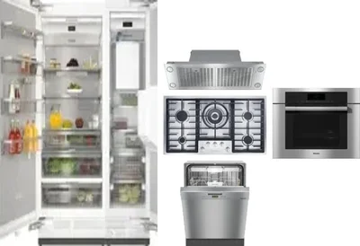 6 Piece Package Includes Refrigerator, Freezer, Cooktop, Wall Oven, Hood And Dishwasher