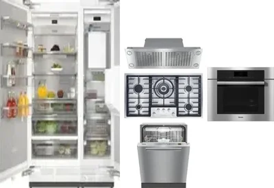 6 Piece Package Includes Refrigerator, Freezer, Cooktop, Wall Oven, Hood And Dishwasher