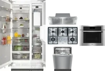 6 Piece Package Includes Refrigerator, Freezer, Cooktop, Wall Oven, Hood And Dishwasher