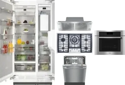 6 Piece Package Includes Refrigerator, Freezer, Cooktop, Wall Oven, Hood And Dishwasher