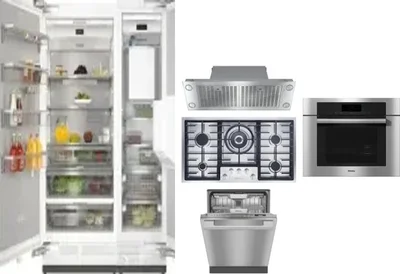 6 Piece Package Includes Refrigerator, Freezer, Cooktop, Wall Oven, Hood And Dishwasher