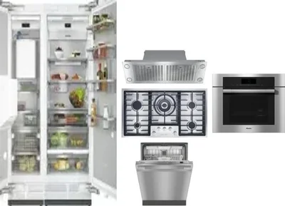 6 Piece Package Includes Refrigerator, Freezer, Cooktop, Wall Oven, Hood And Dishwasher