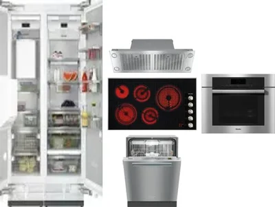 6 Piece Package Includes Refrigerator, Freezer, Cooktop, Wall Oven, Hood And Dishwasher