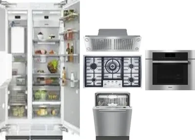 6 Piece Package Includes Refrigerator, Freezer, Cooktop, Wall Oven, Hood And Dishwasher