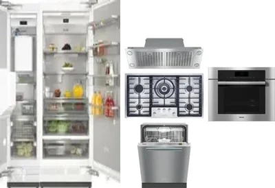 6 Piece Package Includes Refrigerator, Freezer, Cooktop, Wall Oven, Hood And Dishwasher