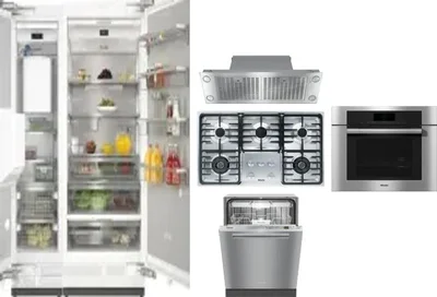 6 Piece Package Includes Refrigerator, Freezer, Cooktop, Wall Oven, Hood And Dishwasher
