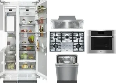 6 Piece Package Includes Refrigerator, Freezer, Cooktop, Wall Oven, Hood And Dishwasher