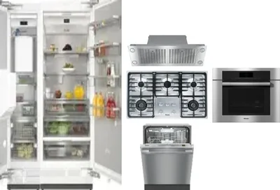 6 Piece Package Includes Refrigerator, Freezer, Cooktop, Wall Oven, Hood And Dishwasher