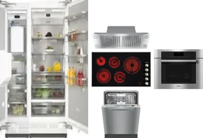 6 Piece Package Includes Refrigerator, Freezer, Cooktop, Wall Oven, Hood And Dishwasher