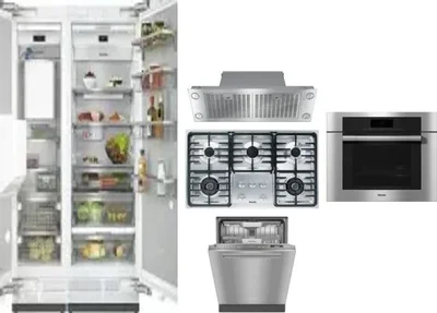 6 Piece Package Includes Refrigerator, Freezer, Cooktop, Wall Oven, Hood And Dishwasher