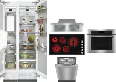 6 Piece Package Includes Refrigerator, Freezer, Cooktop, Wall Oven, Hood And Dishwasher