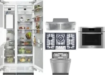 6 Piece Package Includes Refrigerator, Freezer, Cooktop, Wall Oven, Hood And Dishwasher