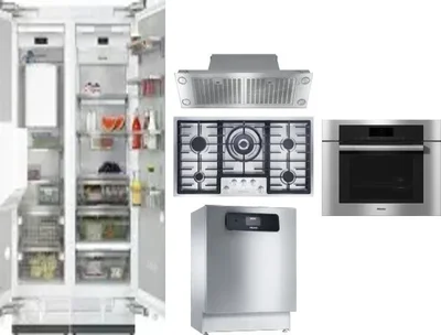 6 Piece Package Includes Refrigerator, Freezer, Cooktop, Wall Oven, Hood And Dishwasher
