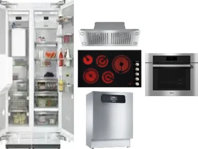 6 Piece Package Includes Refrigerator, Freezer, Cooktop, Wall Oven, Hood And Dishwasher