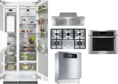 6 Piece Package Includes Refrigerator, Freezer, Cooktop, Wall Oven, Hood And Dishwasher