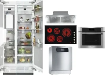 6 Piece Package Includes Refrigerator, Freezer, Cooktop, Wall Oven, Hood And Dishwasher