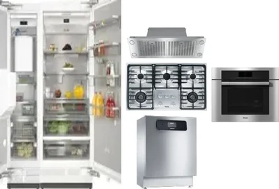 6 Piece Package Includes Refrigerator, Freezer, Cooktop, Wall Oven, Hood And Dishwasher