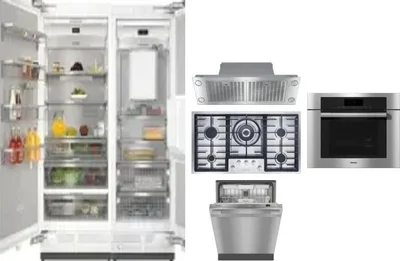 6 Piece Package Includes Refrigerator, Freezer, Cooktop, Wall Oven, Hood And Dishwasher