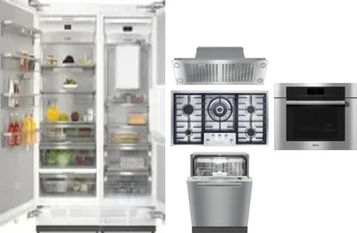 6 Piece Package Includes Refrigerator, Freezer, Cooktop, Wall Oven, Hood And Dishwasher