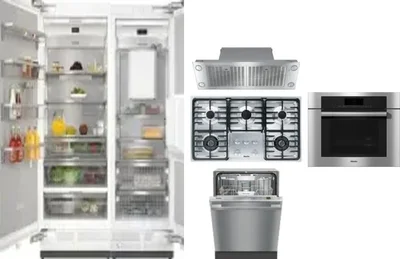 6 Piece Package Includes Refrigerator, Freezer, Cooktop, Wall Oven, Hood And Dishwasher
