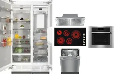 6 Piece Package Includes Refrigerator, Freezer, Cooktop, Wall Oven, Hood And Dishwasher
