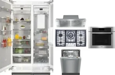 6 Piece Package Includes Refrigerator, Freezer, Cooktop, Wall Oven, Hood And Dishwasher