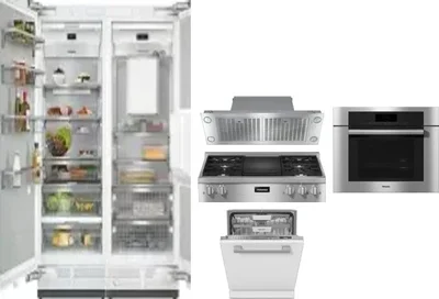 6 Piece Package Includes Refrigerator, Freezer, Cooktop, Wall Oven, Hood And Dishwasher