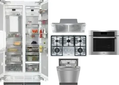 6 Piece Package Includes Refrigerator, Freezer, Cooktop, Wall Oven, Hood And Dishwasher