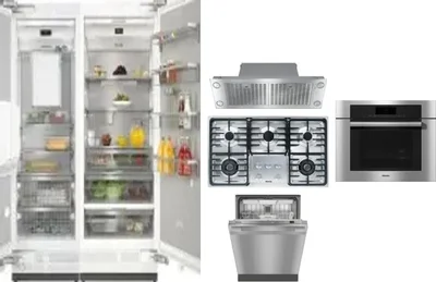 6 Piece Package Includes Refrigerator, Freezer, Cooktop, Wall Oven, Hood And Dishwasher