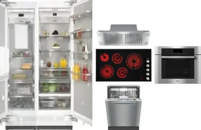 6 Piece Package Includes Refrigerator, Freezer, Cooktop, Wall Oven, Hood And Dishwasher