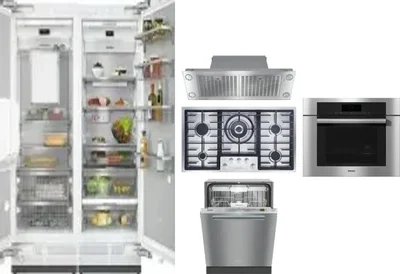 6 Piece Package Includes Refrigerator, Freezer, Cooktop, Wall Oven, Hood And Dishwasher
