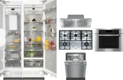 6 Piece Package Includes Refrigerator, Freezer, Cooktop, Wall Oven, Hood And Dishwasher