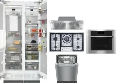 6 Piece Package Includes Refrigerator, Freezer, Cooktop, Wall Oven, Hood And Dishwasher
