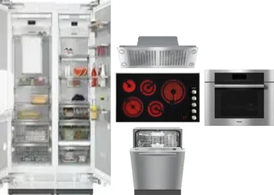 6 Piece Package Includes Refrigerator, Freezer, Cooktop, Wall Oven, Hood And Dishwasher