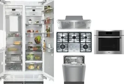 6 Piece Package Includes Refrigerator, Freezer, Cooktop, Wall Oven, Hood And Dishwasher