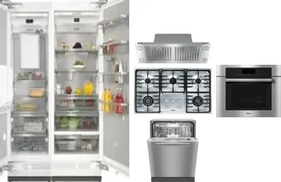 6 Piece Package Includes Refrigerator, Freezer, Cooktop, Wall Oven, Hood And Dishwasher