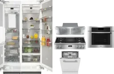 6 Piece Package Includes Refrigerator, Freezer, Cooktop, Wall Oven, Hood And Dishwasher