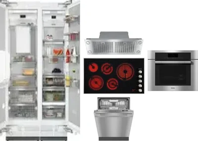 6 Piece Package Includes Refrigerator, Freezer, Cooktop, Wall Oven, Hood And Dishwasher