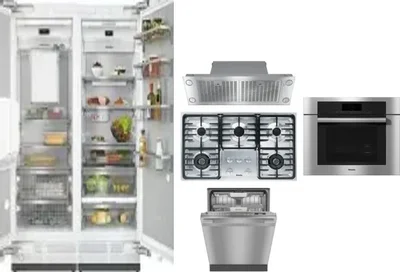 6 Piece Package Includes Refrigerator, Freezer, Cooktop, Wall Oven, Hood And Dishwasher