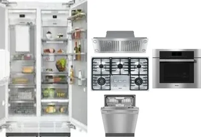6 Piece Package Includes Refrigerator, Freezer, Cooktop, Wall Oven, Hood And Dishwasher