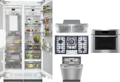 6 Piece Package Includes Refrigerator, Freezer, Cooktop, Wall Oven, Hood And Dishwasher