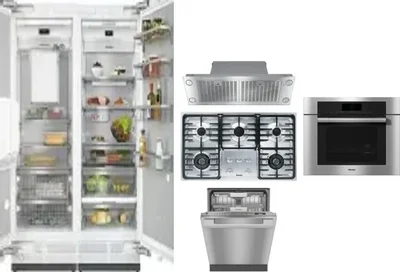 6 Piece Package Includes Refrigerator, Freezer, Cooktop, Wall Oven, Hood And Dishwasher