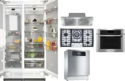 6 Piece Package Includes Refrigerator, Freezer, Cooktop, Wall Oven, Hood And Dishwasher
